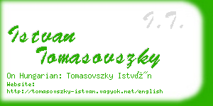 istvan tomasovszky business card